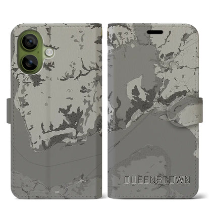 【クイーンズタウン（ニュージーランド）】地図柄iPhoneケース（手帳タイプ）