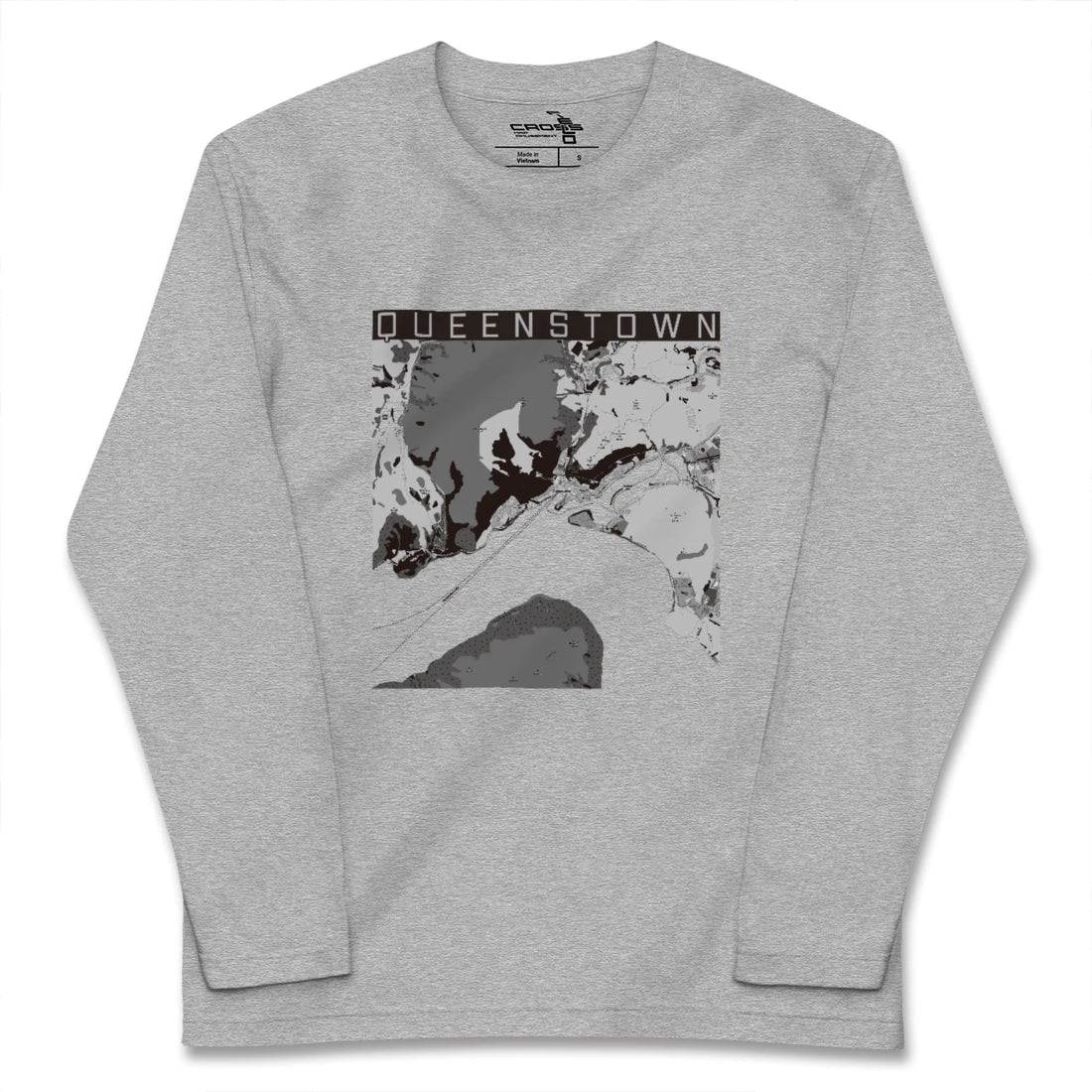 【クイーンズタウン(ニュージーランド)】地図柄ロングスリーブTシャツ