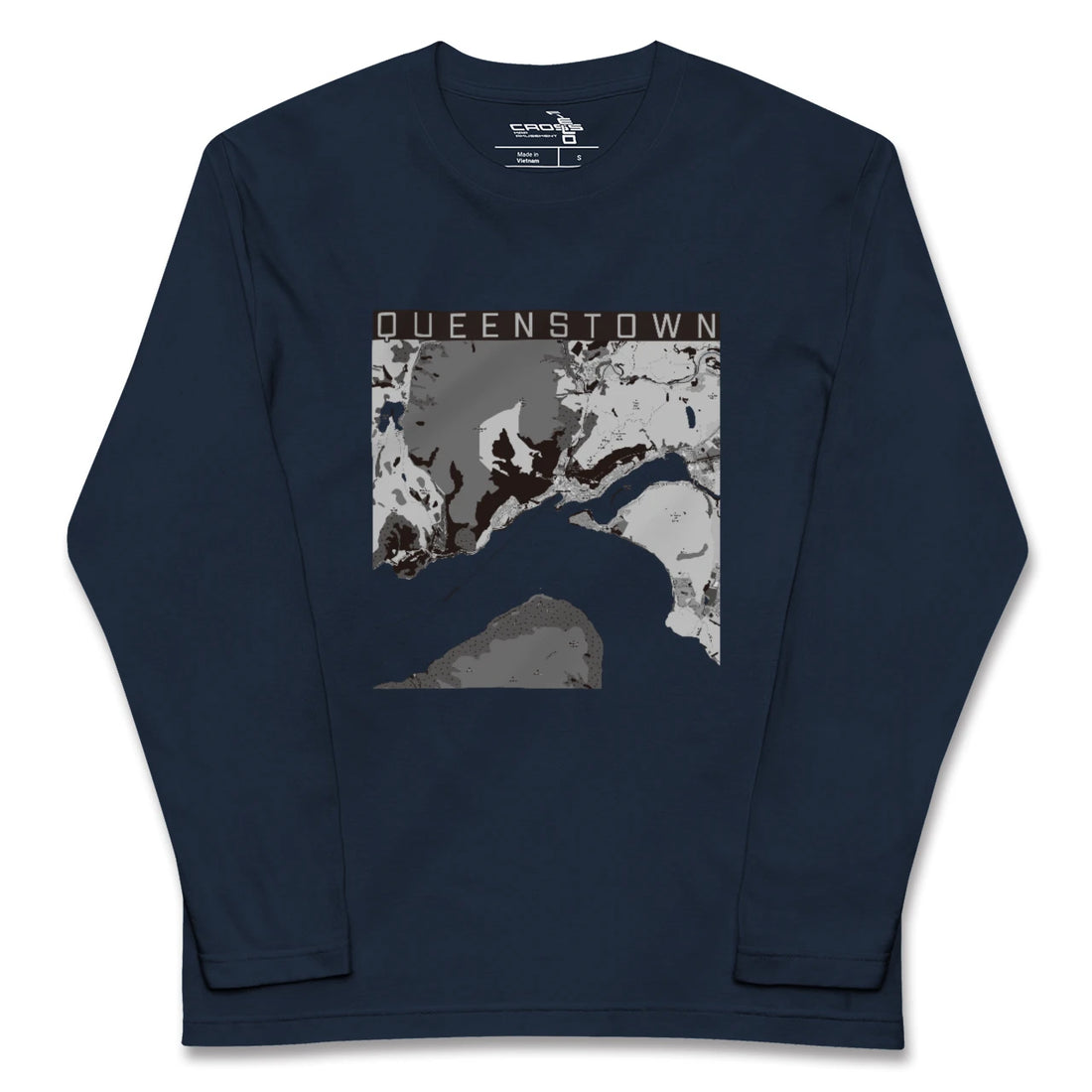 【クイーンズタウン（ニュージーランド）】地図柄ロングスリーブTシャツ