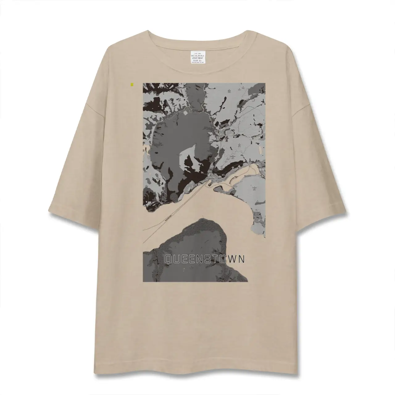 【クイーンズタウン（ニュージーランド）】地図柄ビッグシルエットTシャツ