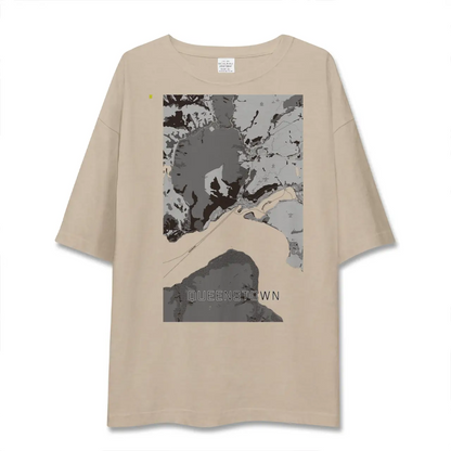【クイーンズタウン（ニュージーランド）】地図柄ビッグシルエットTシャツ