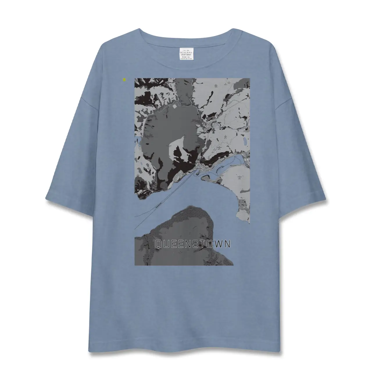 【クイーンズタウン（ニュージーランド）】地図柄ビッグシルエットTシャツ
