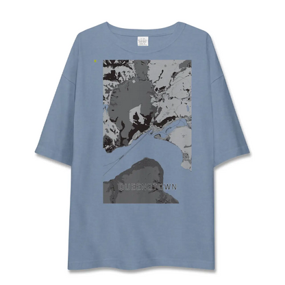 【クイーンズタウン（ニュージーランド）】地図柄ビッグシルエットTシャツ