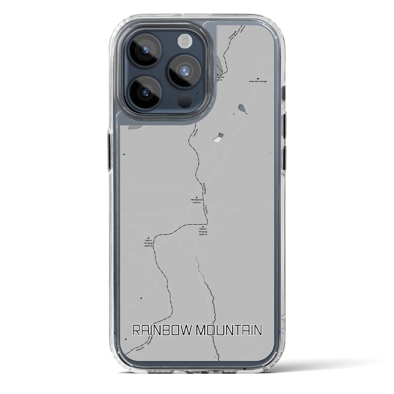 【レインボーマウンテン（ペルー）】地図柄iPhoneケース（MagSafeタイプ）