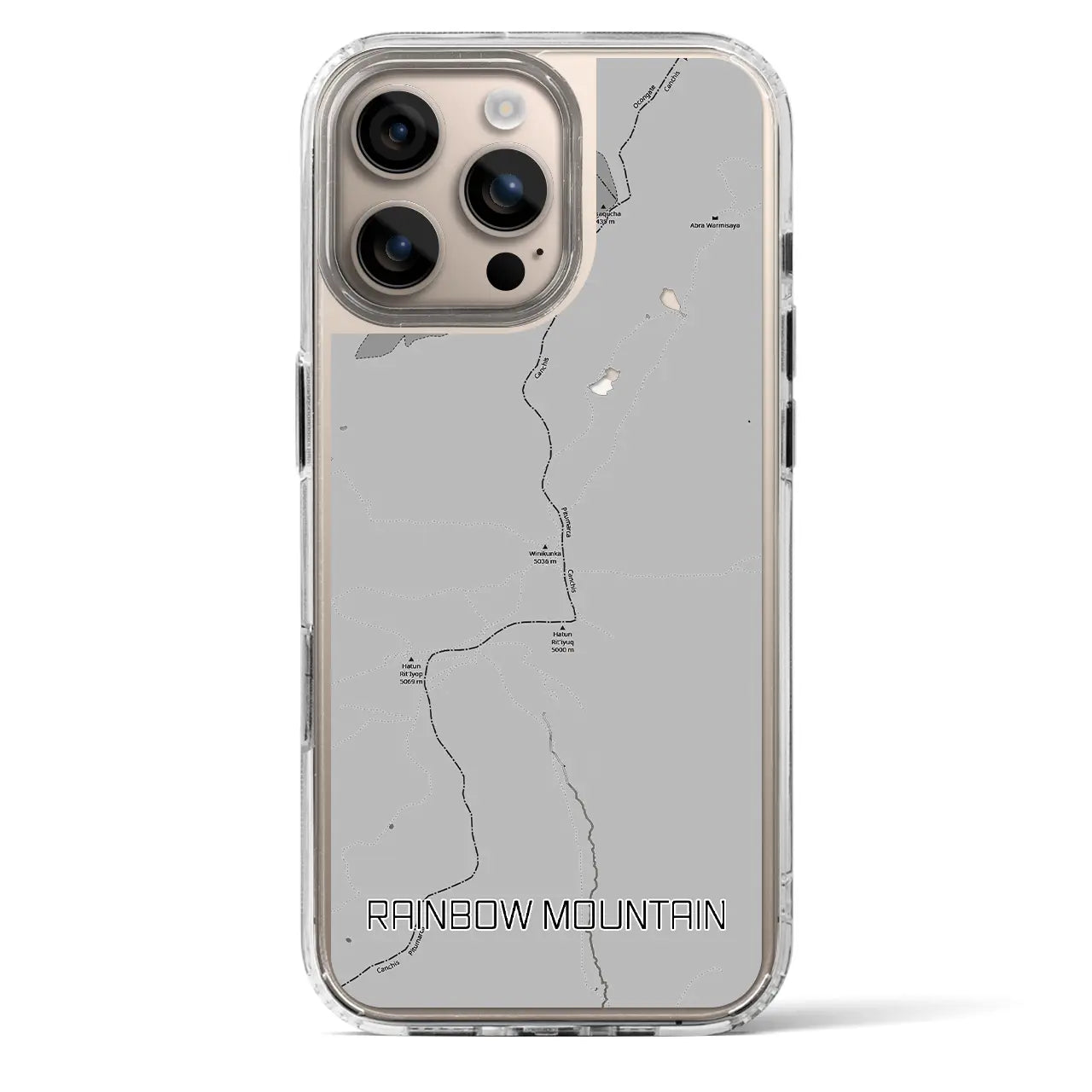 【レインボーマウンテン（ペルー）】地図柄iPhoneケース（MagSafeタイプ）