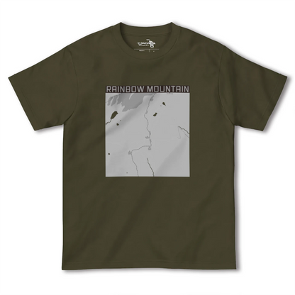 【レインボーマウンテン（ペルー）】地図柄ヘビーウェイトTシャツ