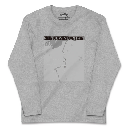 【レインボーマウンテン（ペルー）】地図柄ロングスリーブTシャツ