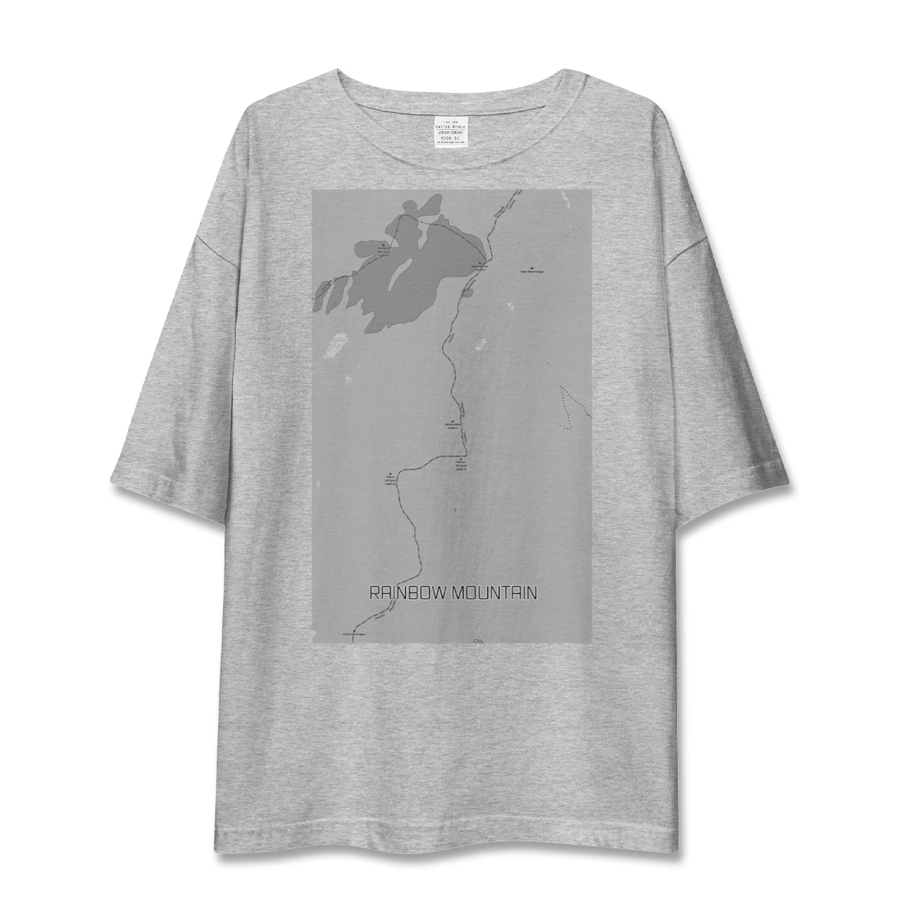 【レインボーマウンテン（ペルー）】地図柄ビッグシルエットTシャツ