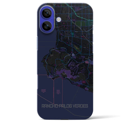 【ランチョ・パロス・ベルデス（アメリカ）】地図柄iPhoneケース（バックカバータイプ）