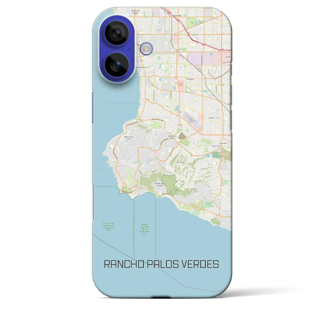 【ランチョ・パロス・ベルデス(アメリカ)】地図柄iPhoneケース(バックカバータイプ)ナチュラル・iPhone 16 Pro Max 用