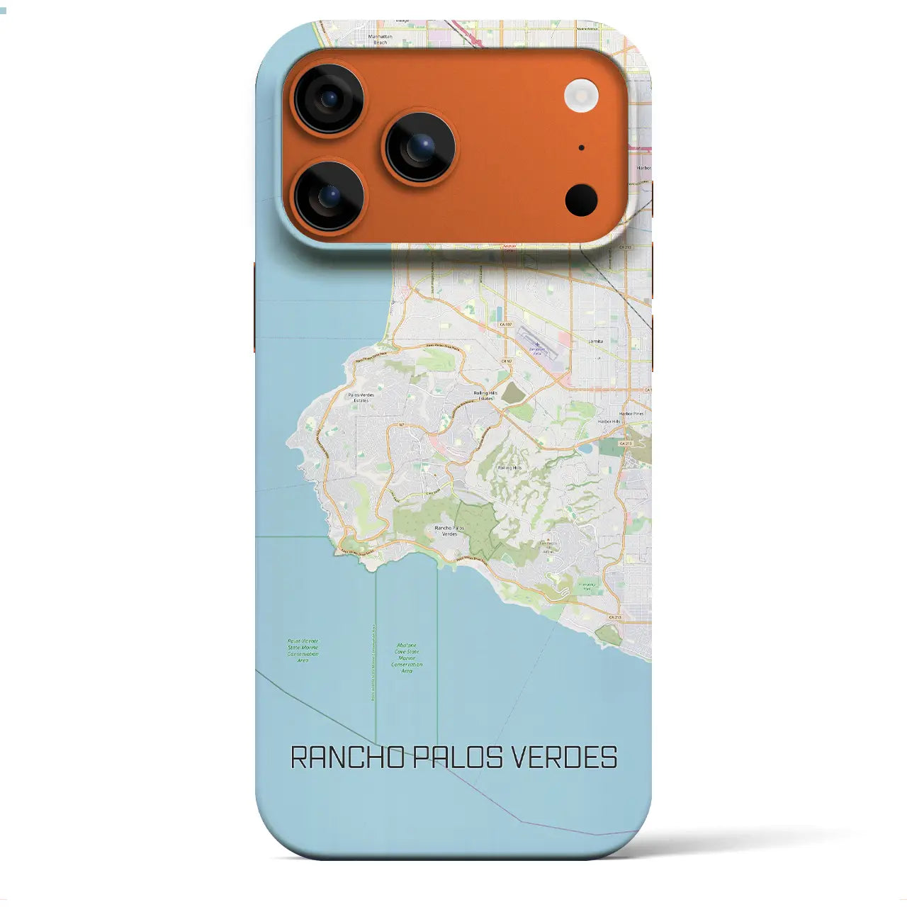 【ランチョ・パロス・ベルデス（アメリカ）】地図柄iPhoneケース（バックカバータイプ）