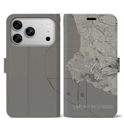 【ランチョ・パロス・ベルデス（アメリカ）】地図柄iPhoneケース（手帳タイプ）
