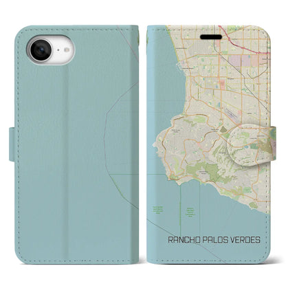 【ランチョ・パロス・ベルデス（アメリカ）】地図柄iPhoneケース（手帳タイプ）