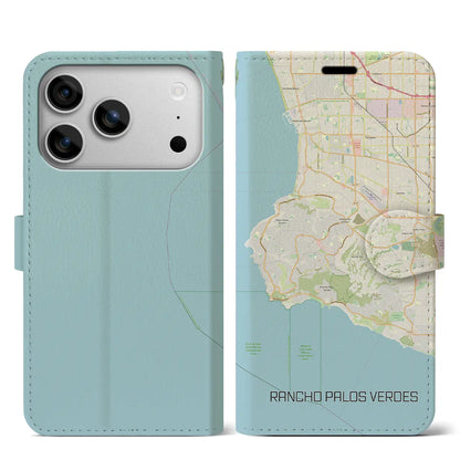 【ランチョ・パロス・ベルデス（アメリカ）】地図柄iPhoneケース（手帳タイプ）