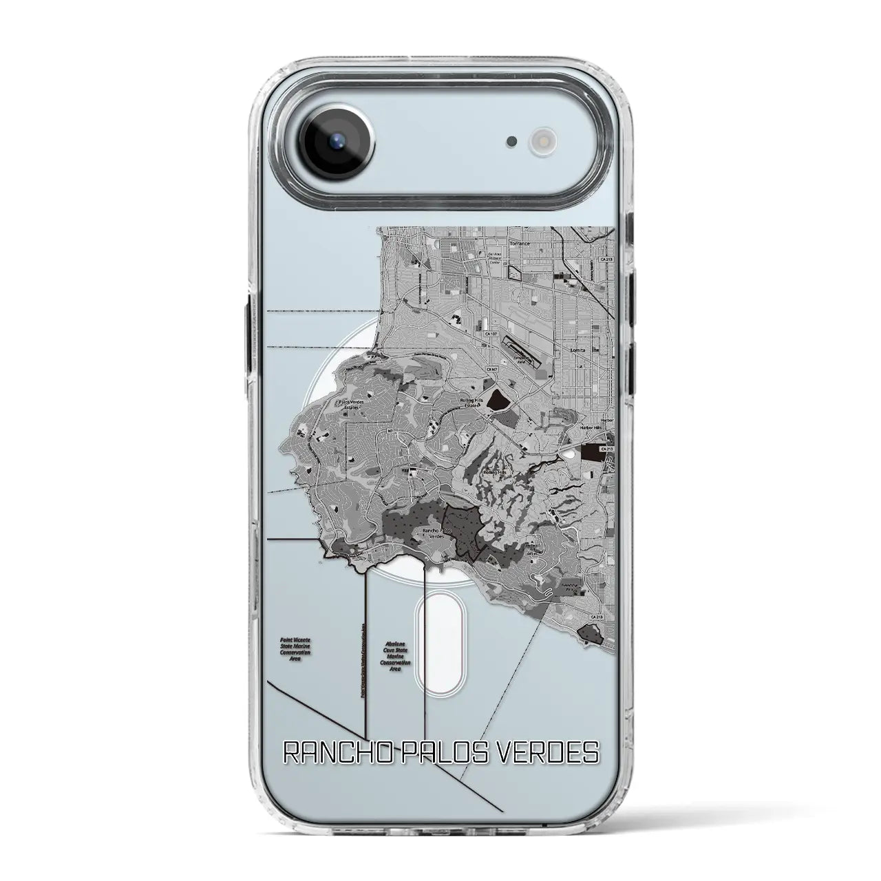 【ランチョ・パロス・ベルデス（アメリカ）】地図柄iPhoneケース（MagSafeタイプ）