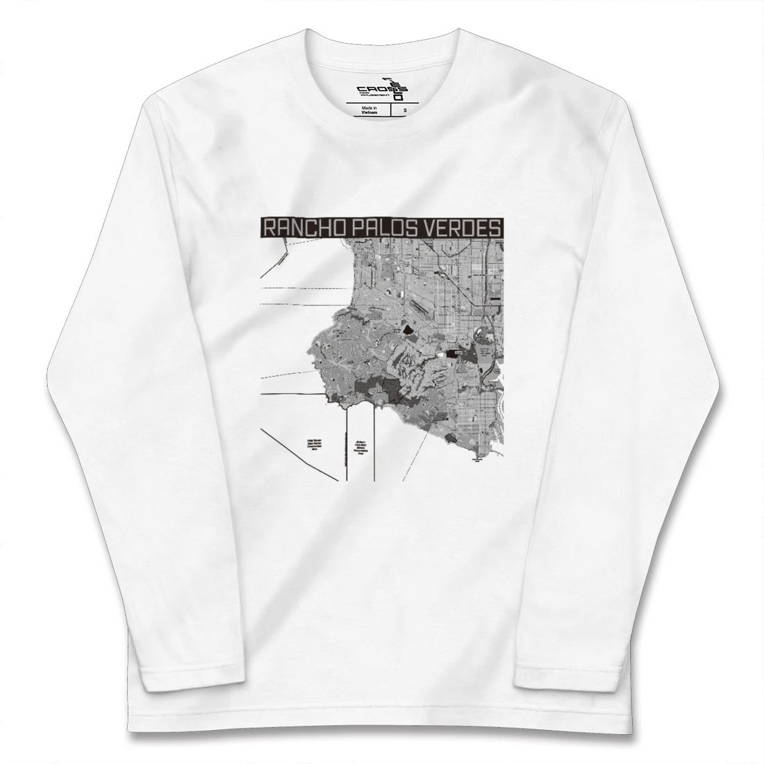 【ランチョ・パロス・ベルデス(アメリカ)】地図柄ロングスリーブTシャツ