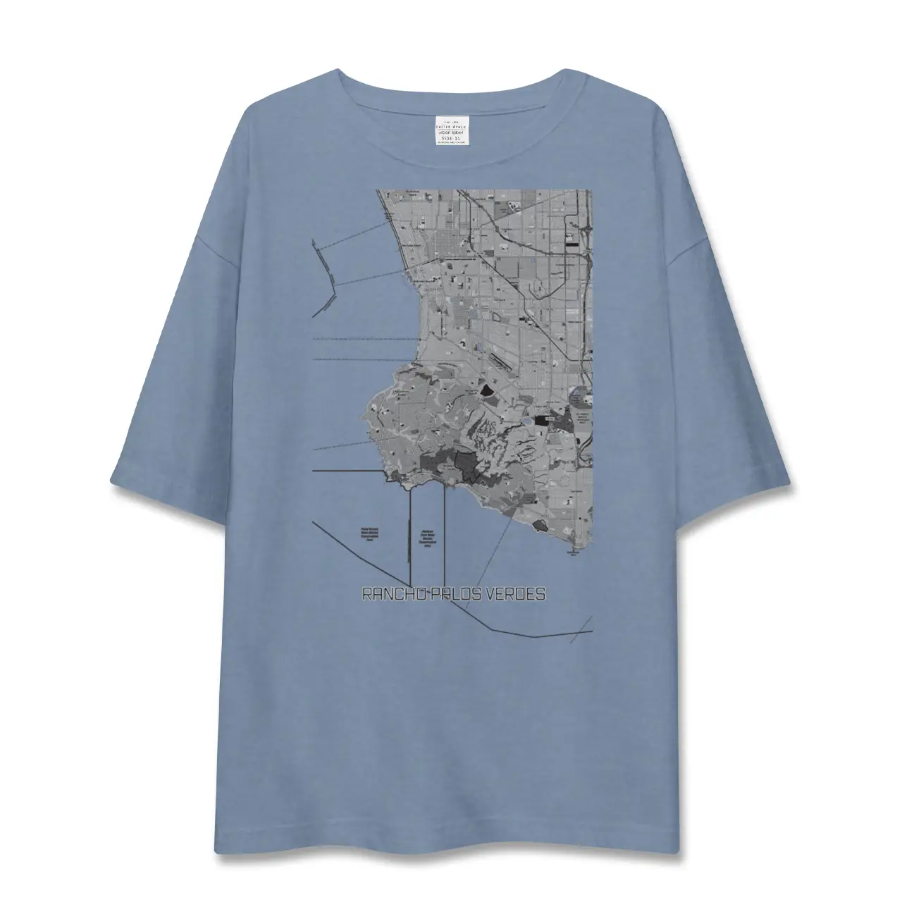 【ランチョ・パロス・ベルデス（アメリカ）】地図柄ビッグシルエットTシャツ