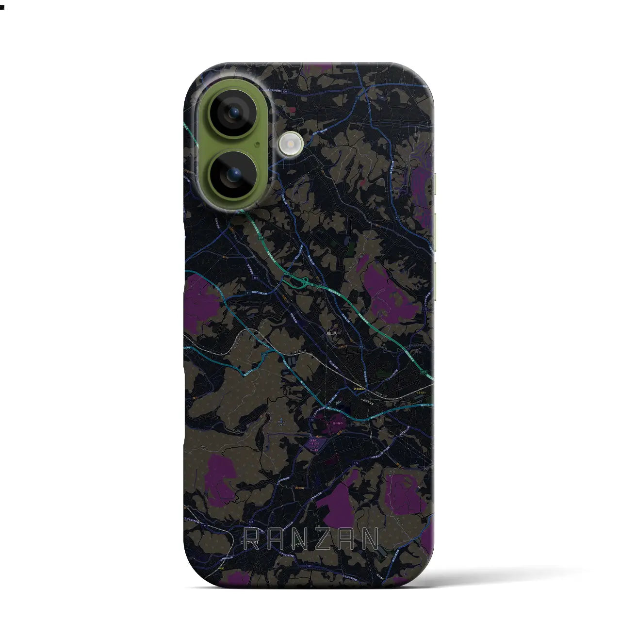 【嵐山（埼玉県）】地図柄iPhoneケース（バックカバータイプ）