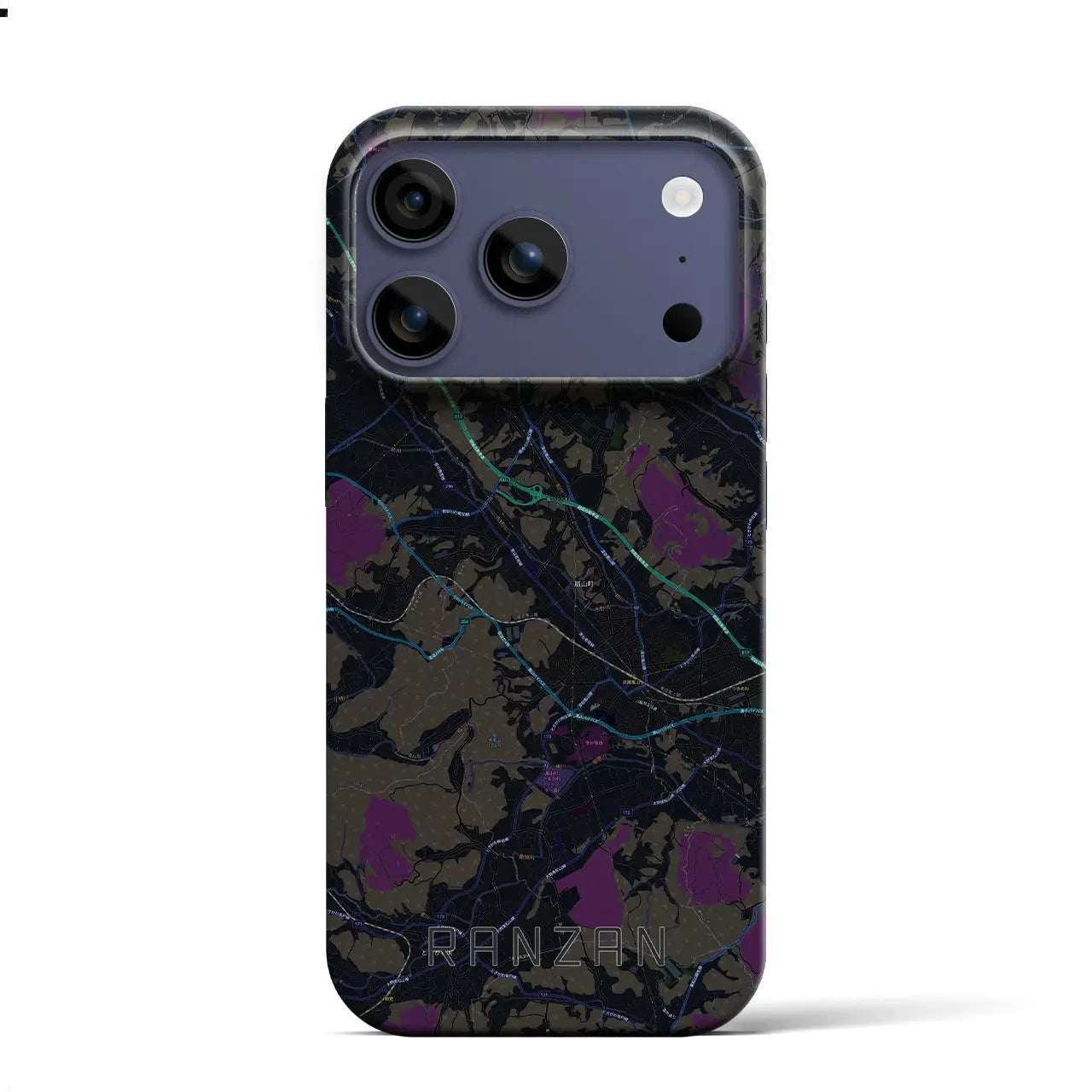 【嵐山（埼玉県）】地図柄iPhoneケース（バックカバータイプ）