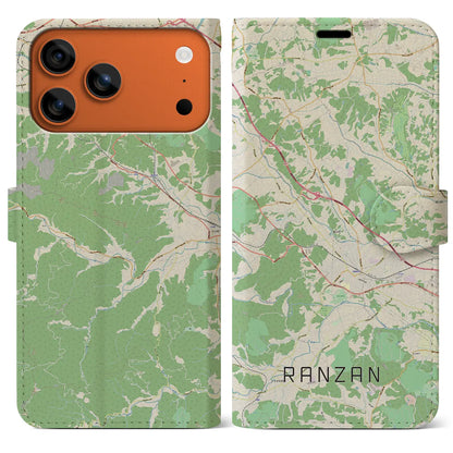 【嵐山（埼玉県）】地図柄iPhoneケース（手帳タイプ）