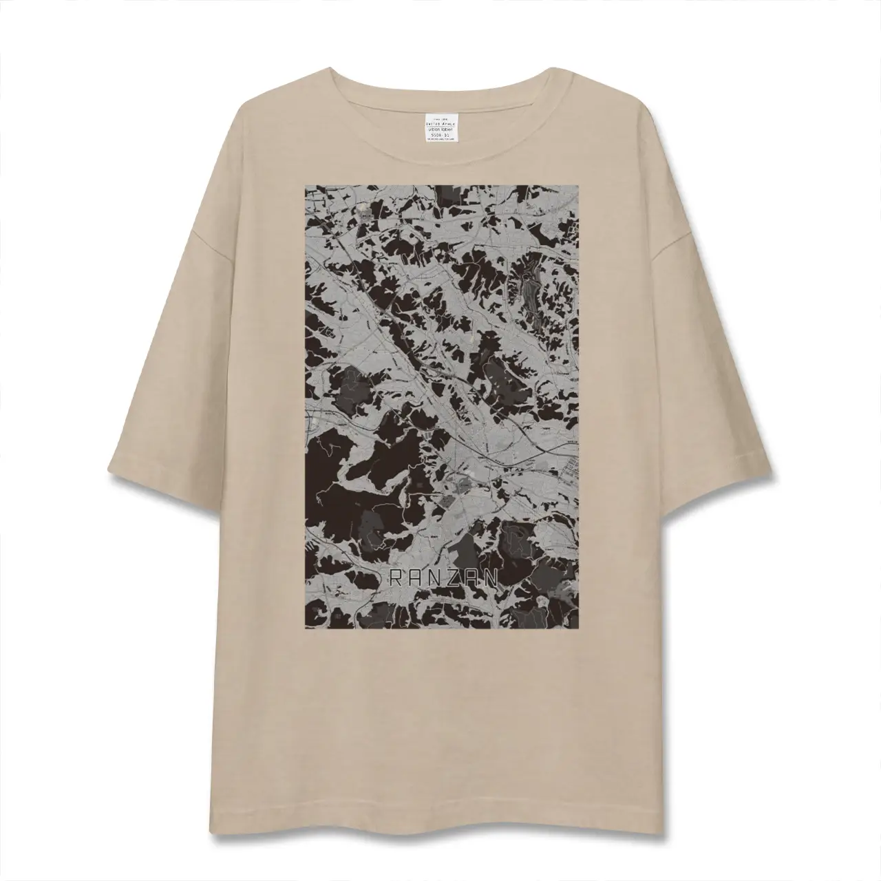 【嵐山（埼玉県）（埼玉県）】地図柄ビッグシルエットTシャツ