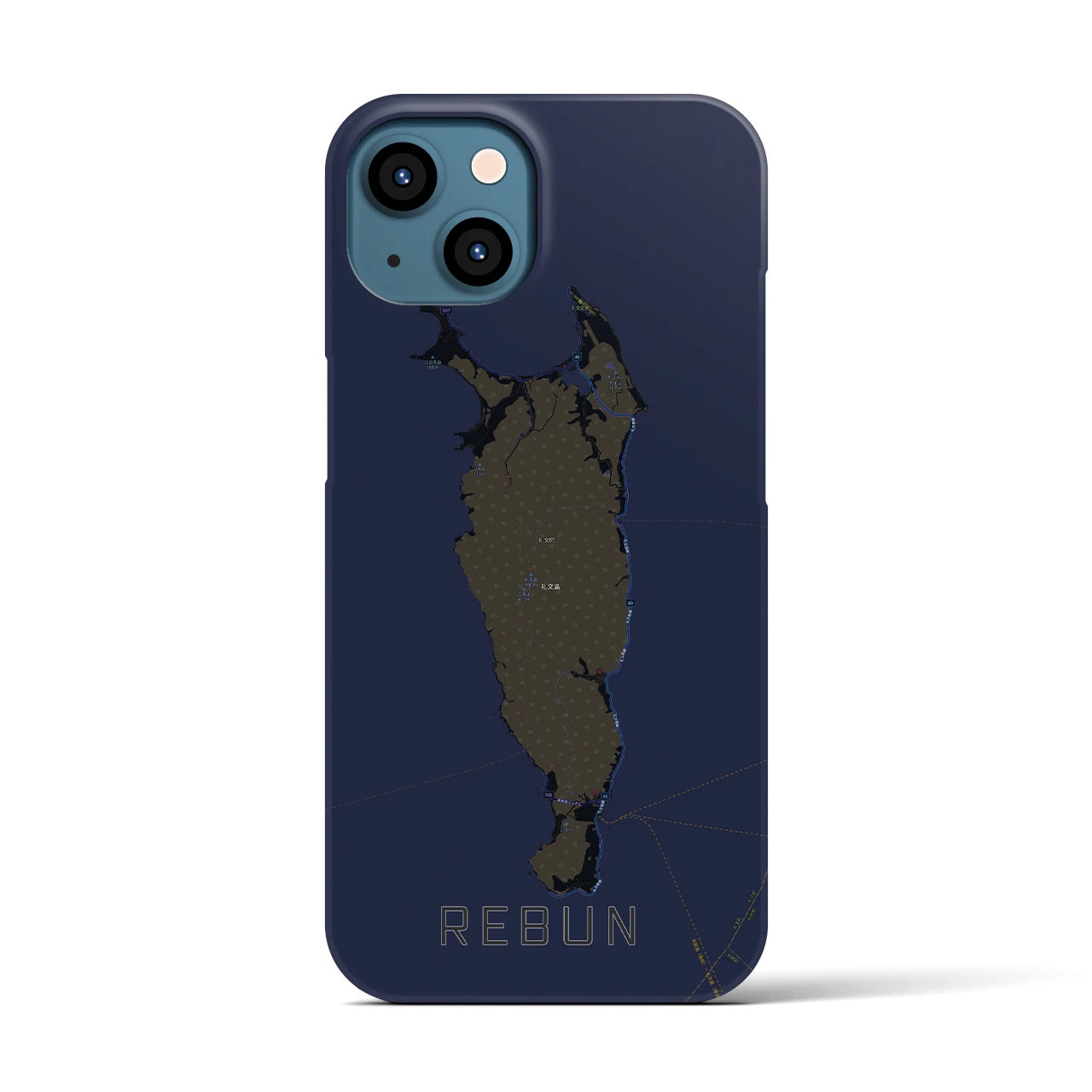 【礼文（北海道）】地図柄iPhoneケース（バックカバータイプ）