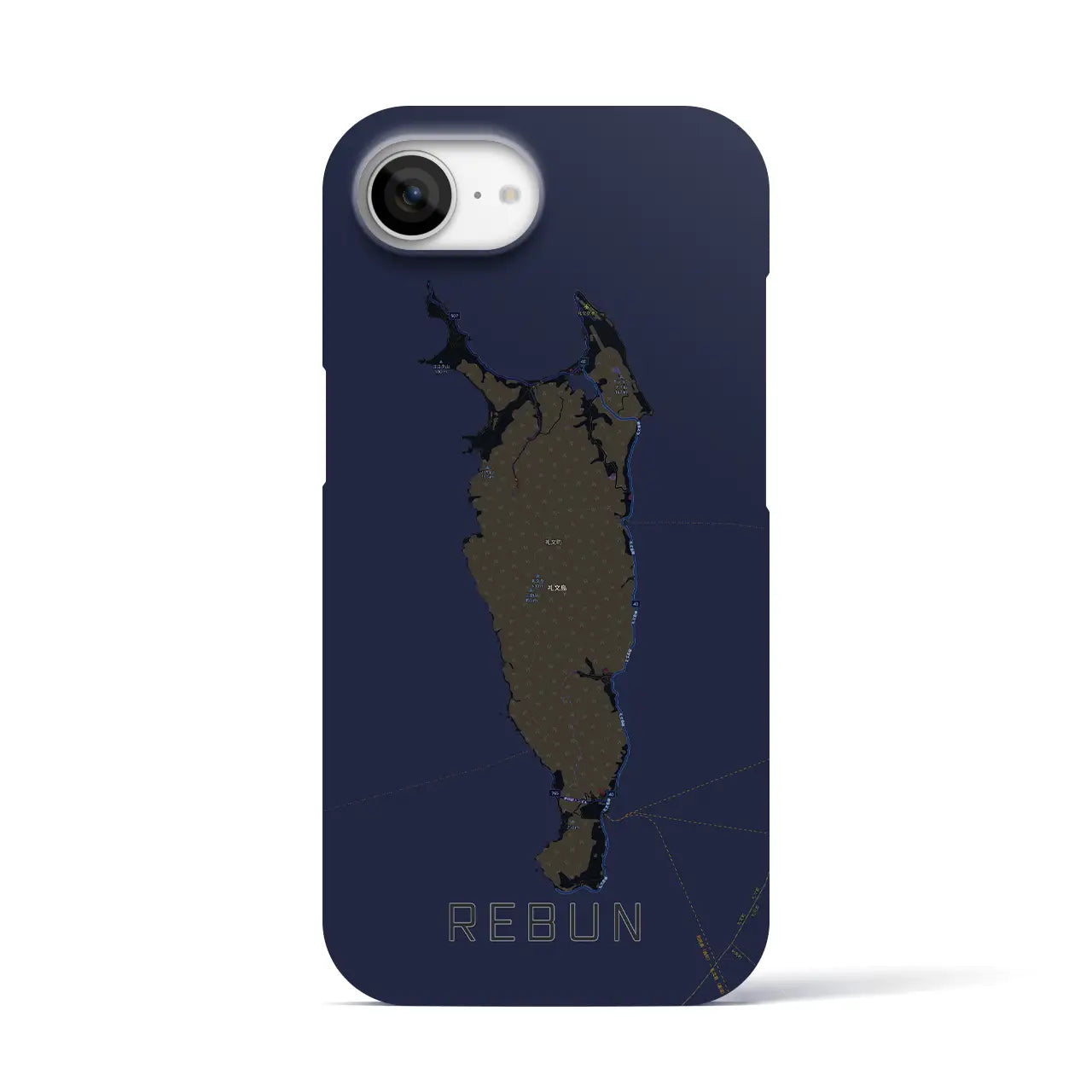 【礼文（北海道）】地図柄iPhoneケース（バックカバータイプ）
