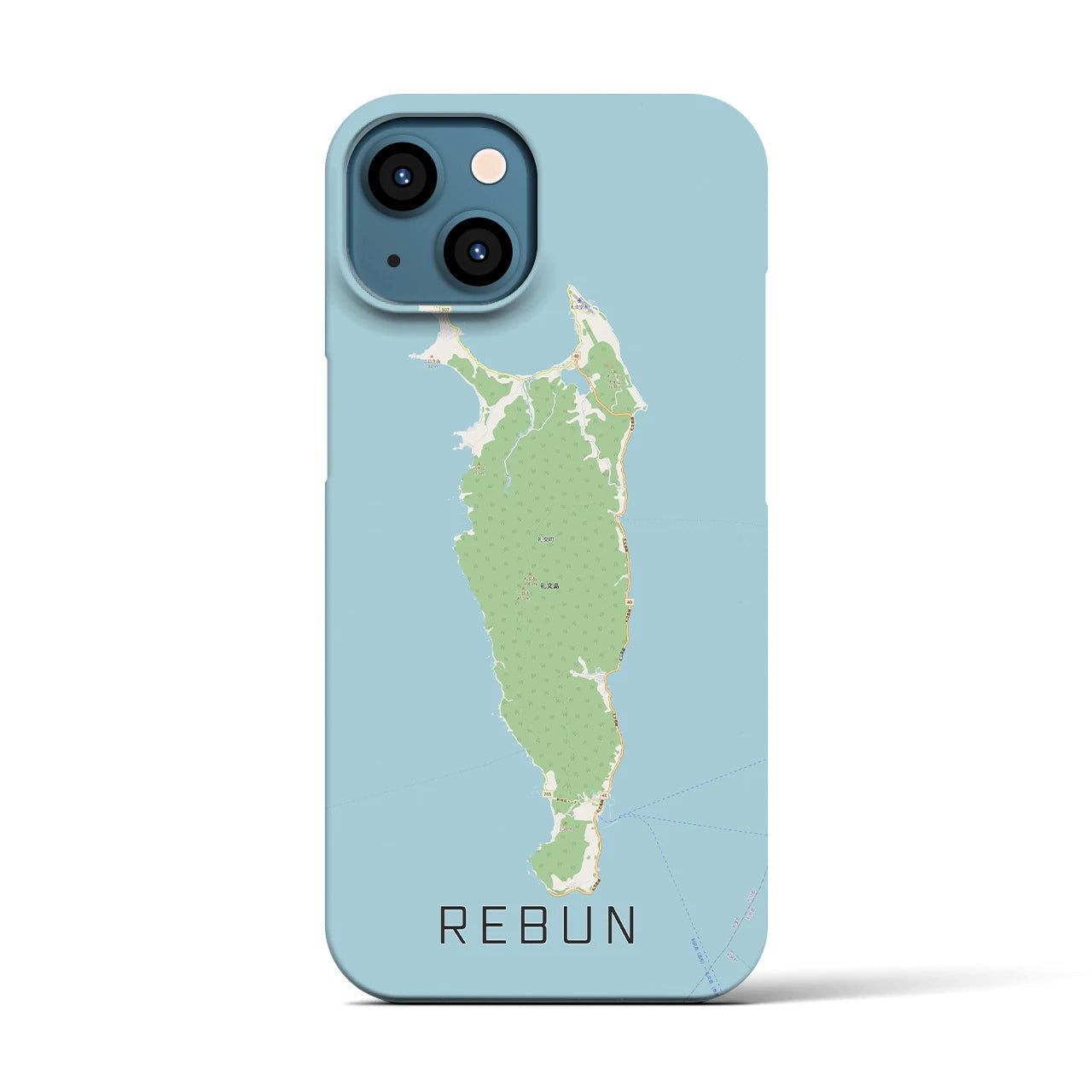 【礼文（北海道）】地図柄iPhoneケース（バックカバータイプ）