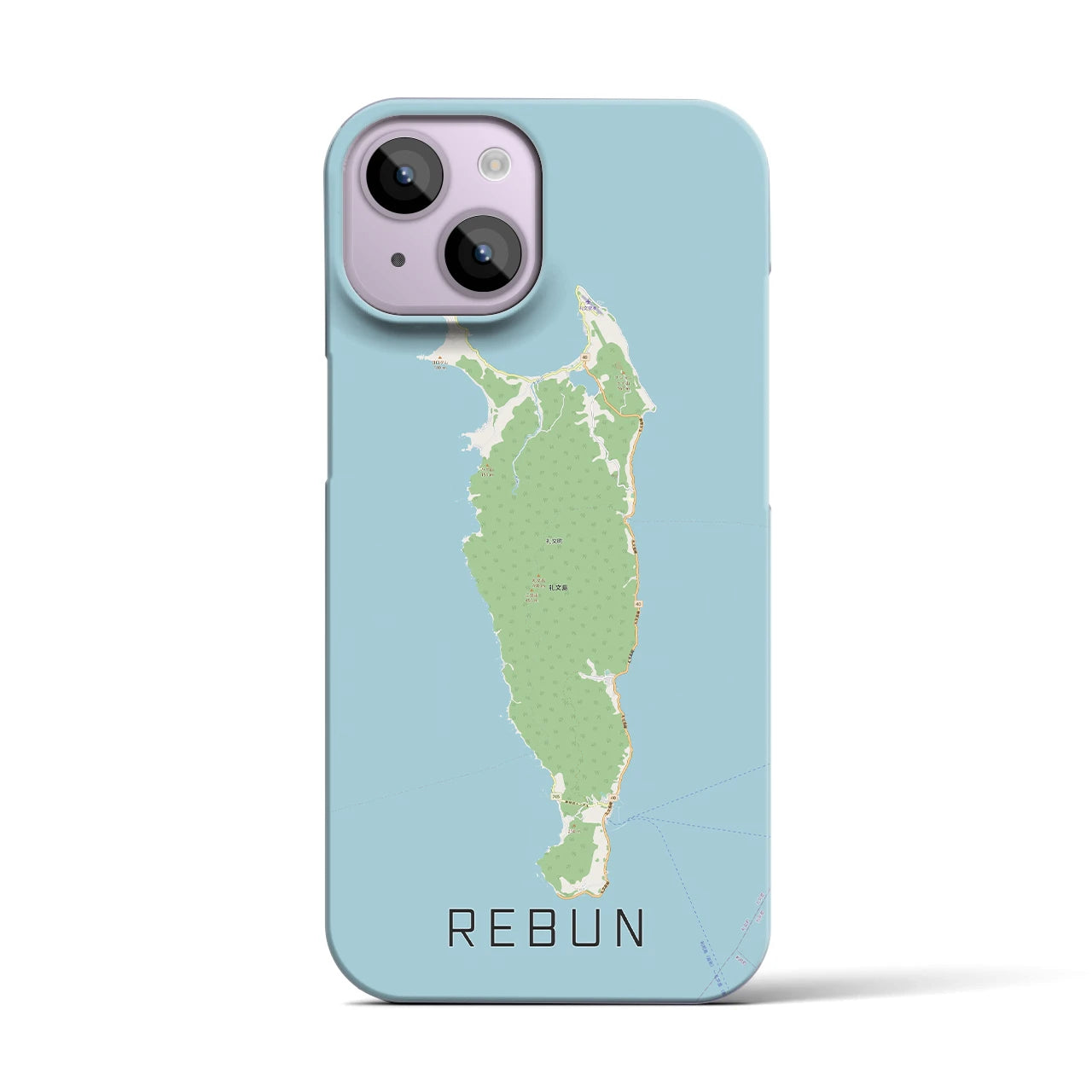 【礼文（北海道）】地図柄iPhoneケース（バックカバータイプ）
