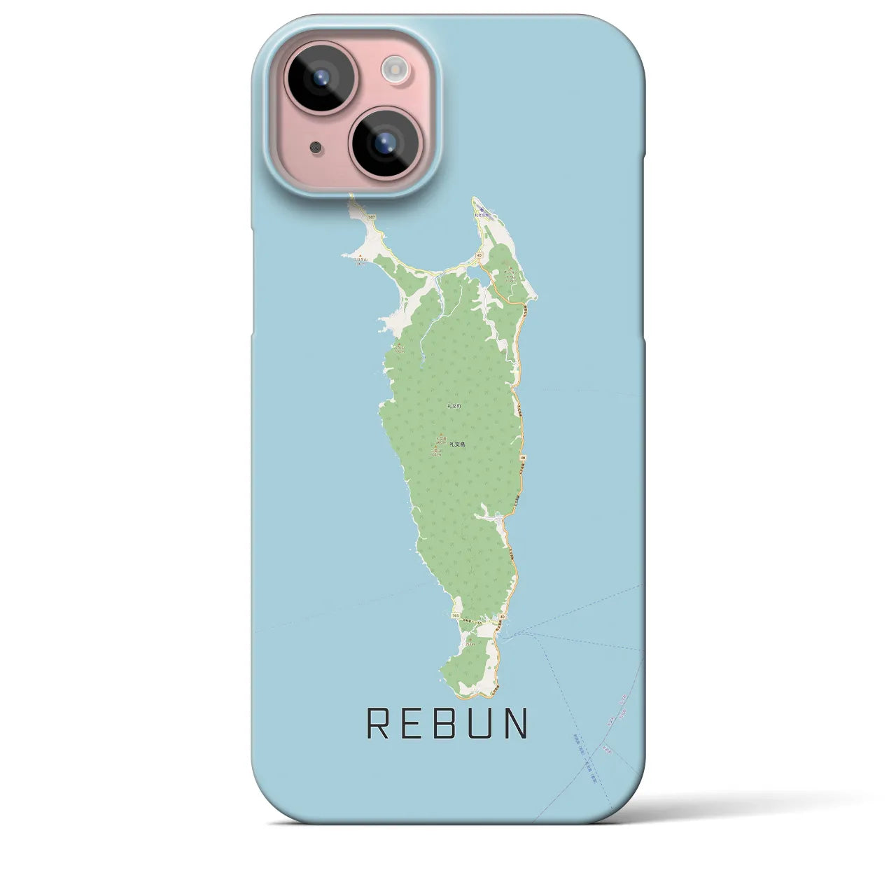 【礼文（北海道）】地図柄iPhoneケース（バックカバータイプ）