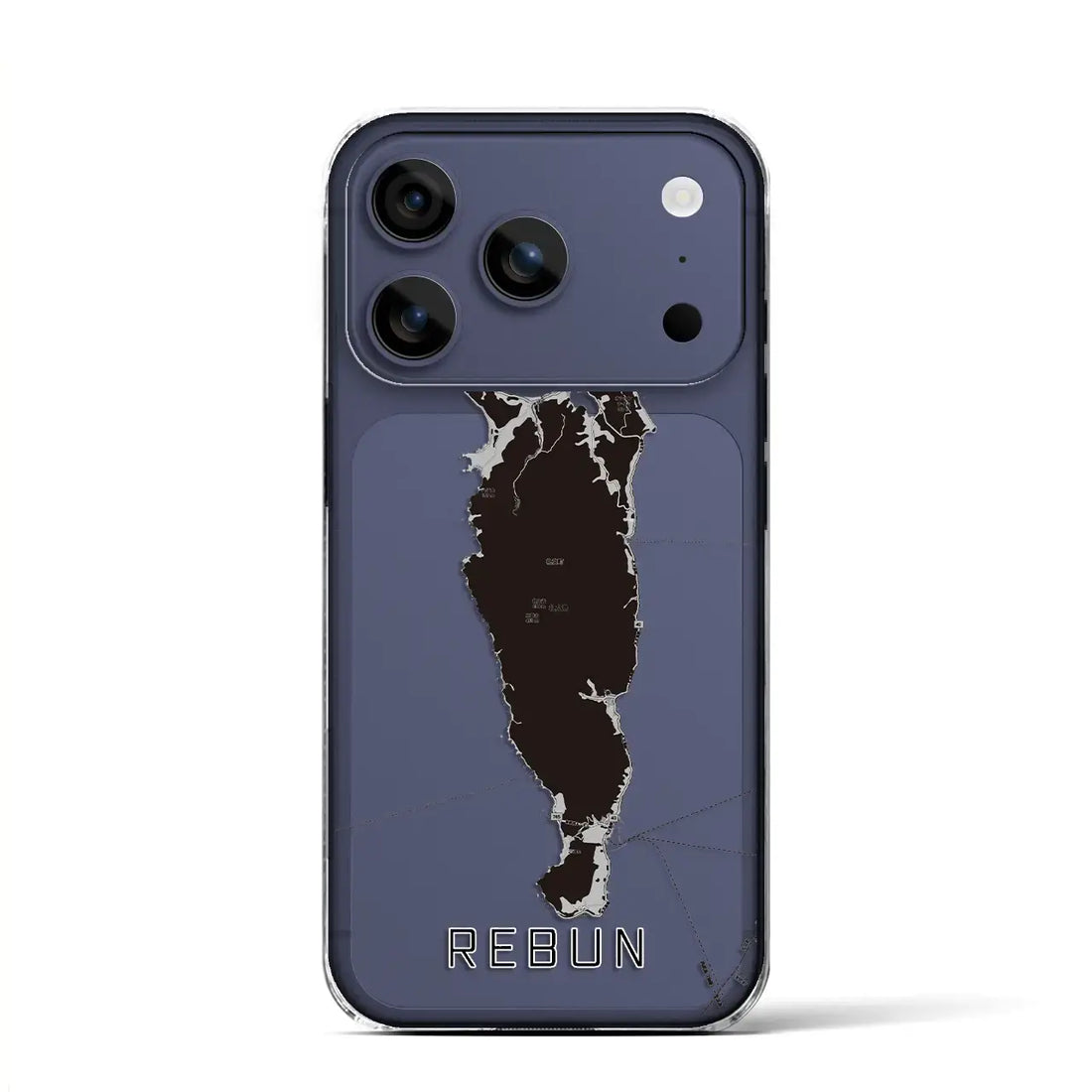 【礼文（北海道）】地図柄iPhoneケース（クリアタイプ）モノトーン・iPhone 17 Pro Max 用