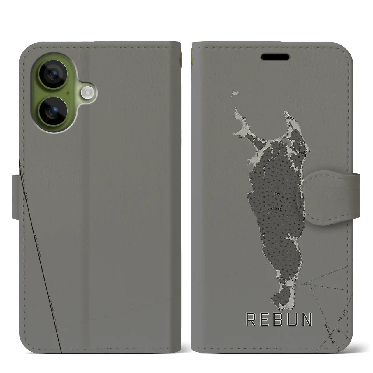 【礼文（北海道）】地図柄iPhoneケース（手帳タイプ）