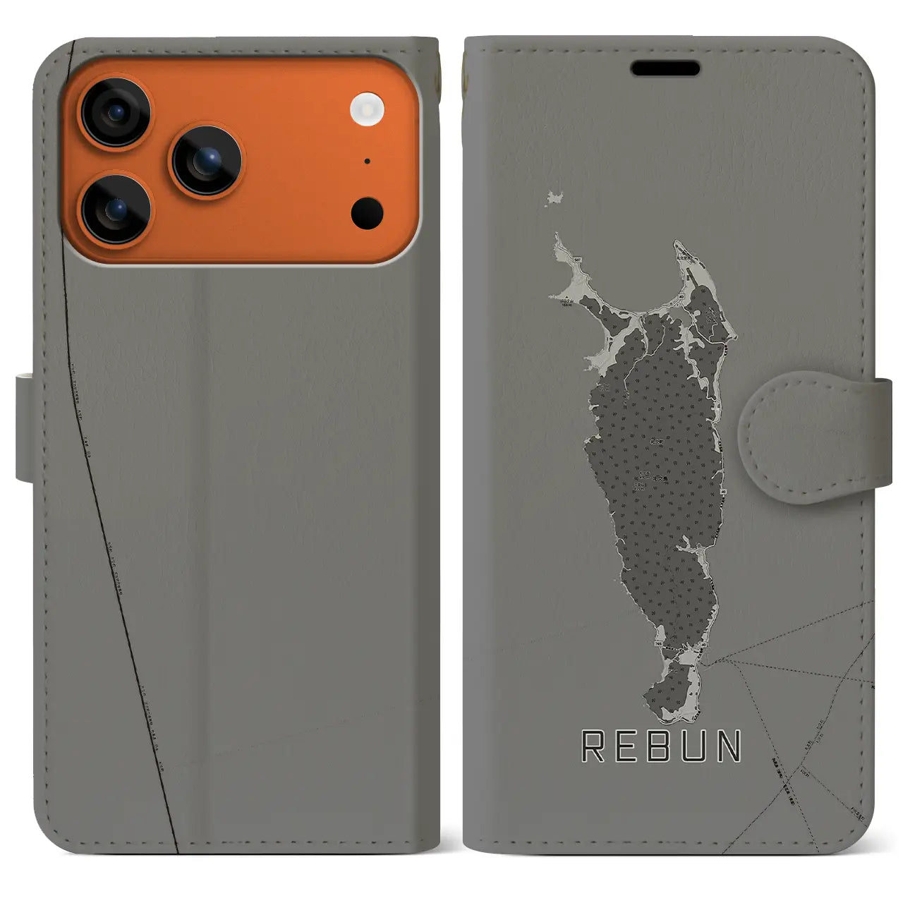 【礼文（北海道）】地図柄iPhoneケース（手帳タイプ）