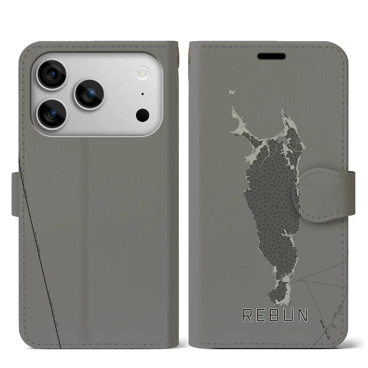 【礼文（北海道）】地図柄iPhoneケース（手帳タイプ）