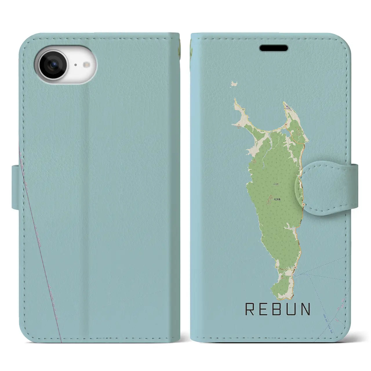 【礼文（北海道）】地図柄iPhoneケース（手帳タイプ）
