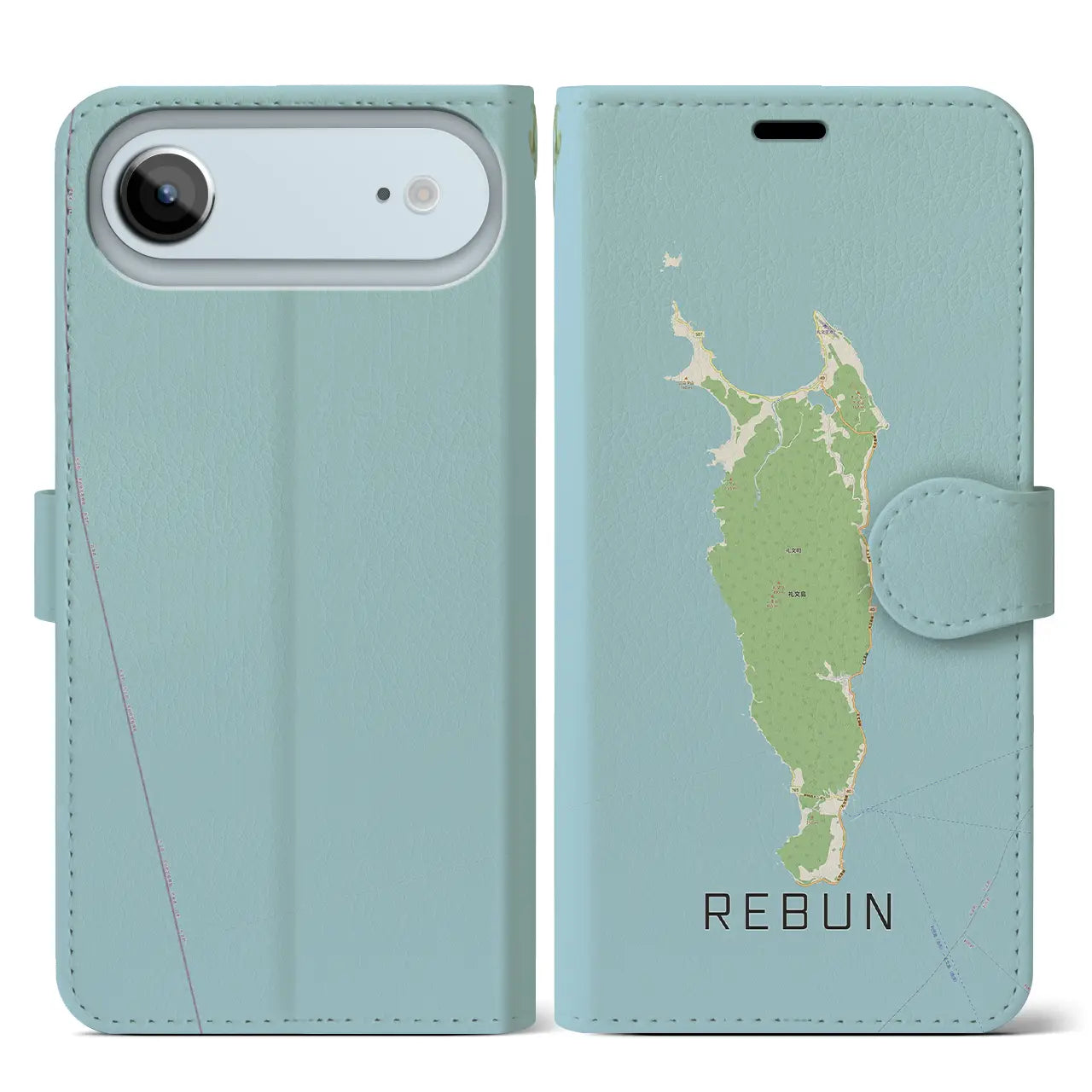 【礼文（北海道）】地図柄iPhoneケース（手帳タイプ）モノトーン・iPhone 17 Pro Max 用