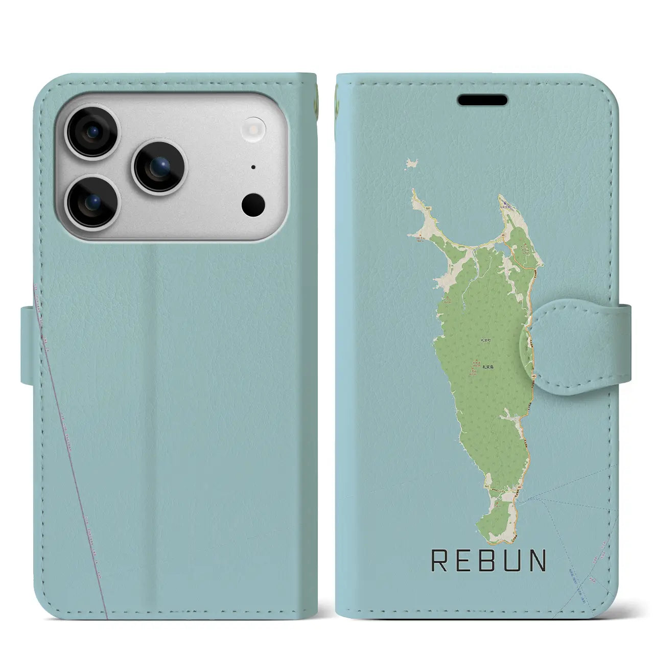 【礼文（北海道）】地図柄iPhoneケース（手帳タイプ）