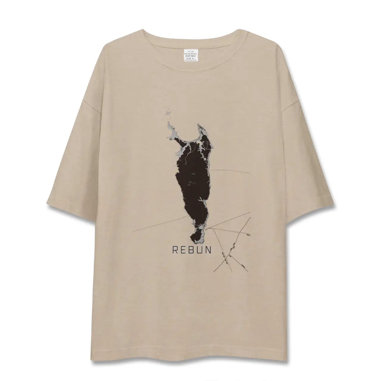 【礼文（北海道）】地図柄ビッグシルエットTシャツ
