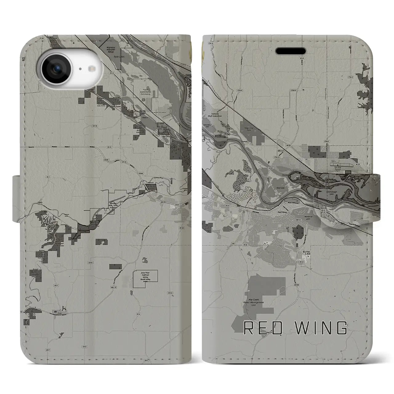 【レッドウイング（アメリカ）】地図柄iPhoneケース（手帳タイプ）