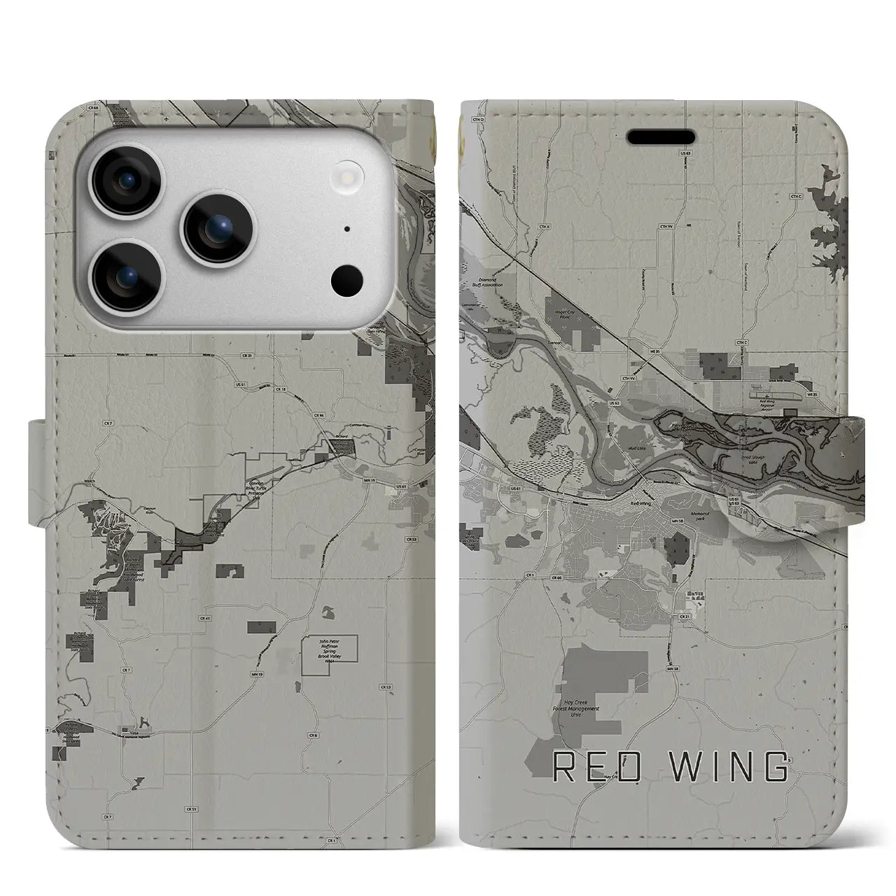 【レッドウイング（アメリカ）】地図柄iPhoneケース（手帳タイプ）
