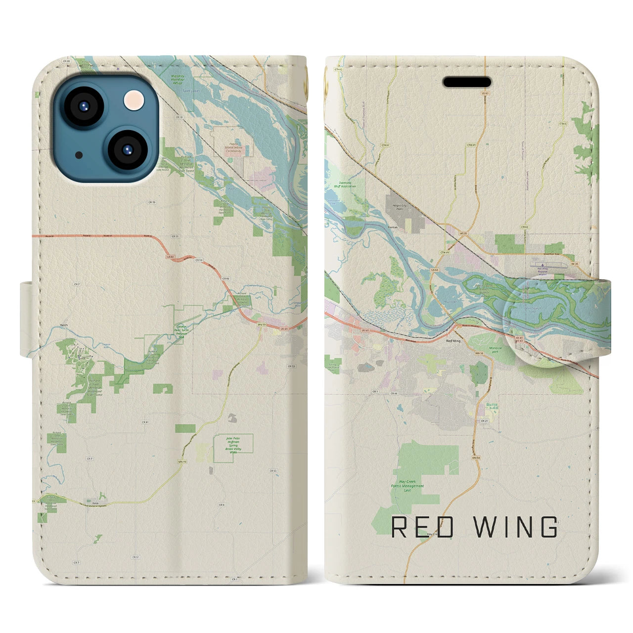 【レッドウイング（アメリカ）】地図柄iPhoneケース（手帳タイプ）