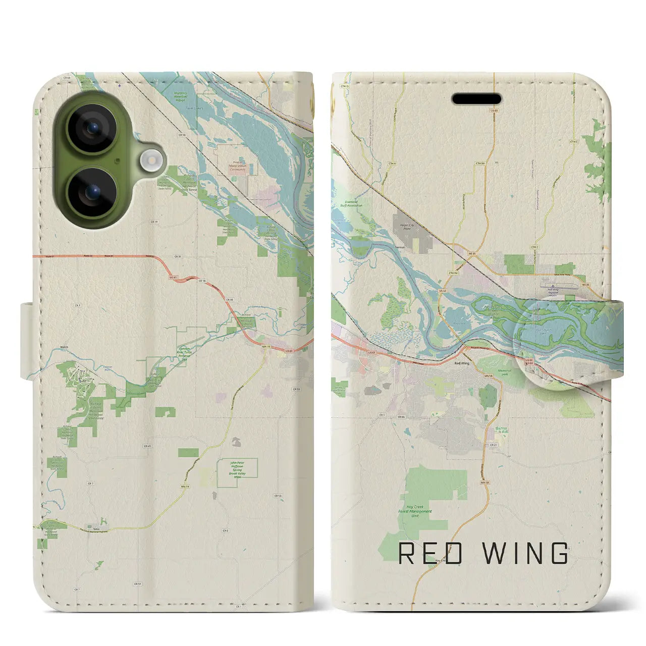 【レッドウイング（アメリカ）】地図柄iPhoneケース（手帳タイプ）