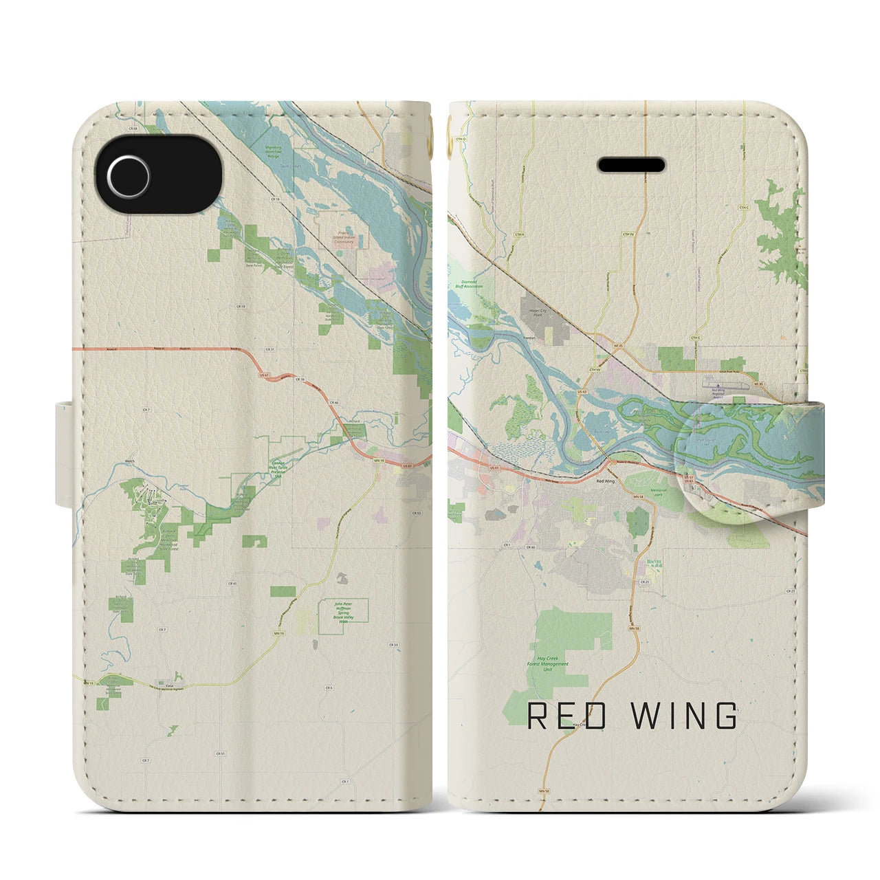 【レッドウイング（アメリカ）】地図柄iPhoneケース（手帳タイプ）