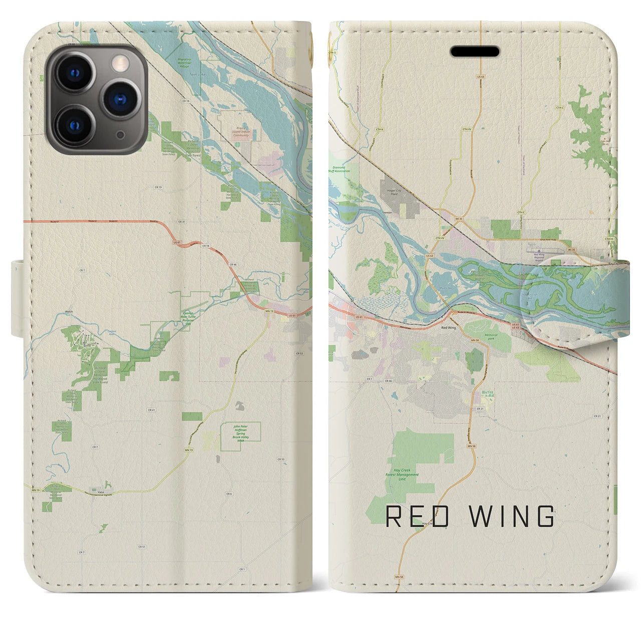 【レッドウイング（アメリカ）】地図柄iPhoneケース（手帳タイプ）
