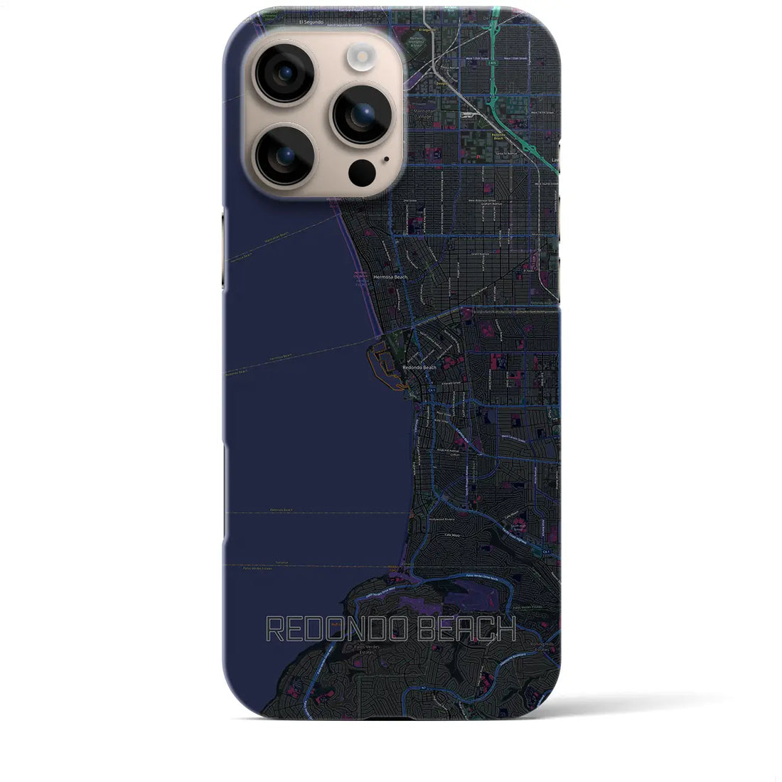 【レドンドビーチ(アメリカ)】地図柄iPhoneケース(バックカバータイプ)