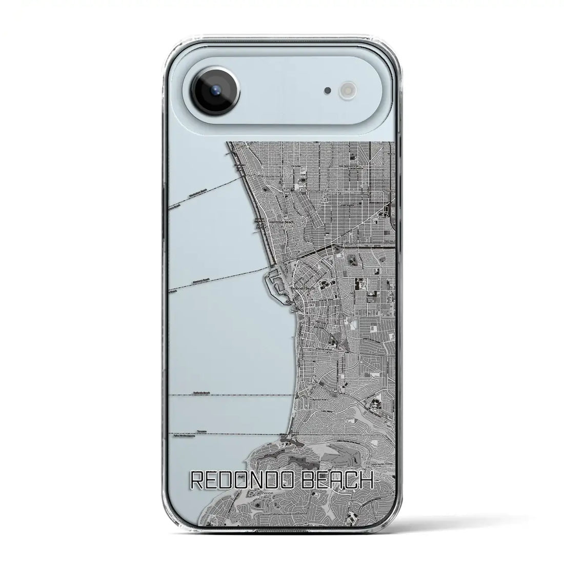 【レドンドビーチ（アメリカ）】地図柄iPhoneケース（クリアタイプ）モノトーン・iPhone 17 Pro Max 用
