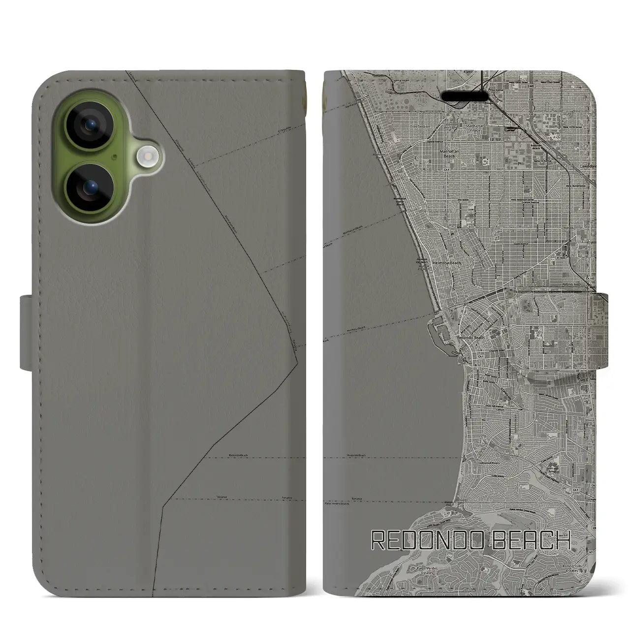 【レドンドビーチ（アメリカ）】地図柄iPhoneケース（手帳タイプ）