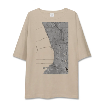 【レドンドビーチ（アメリカ）】地図柄ビッグシルエットTシャツ