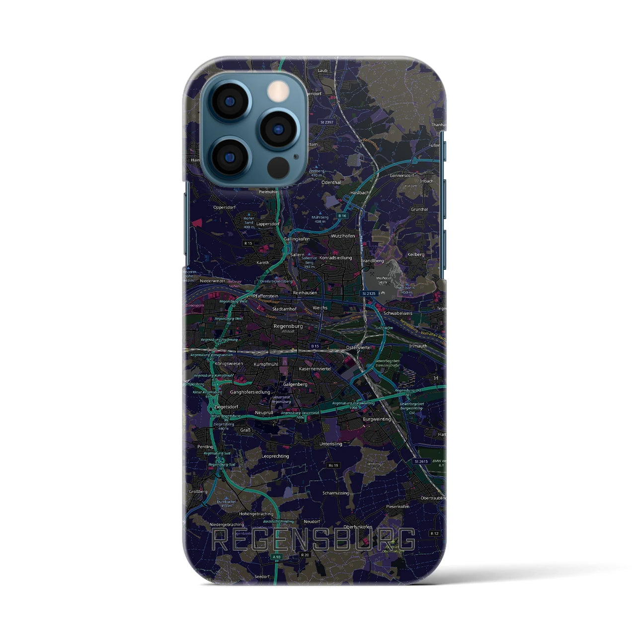 【レーゲンスブルク（ドイツ）】地図柄iPhoneケース（バックカバータイプ）