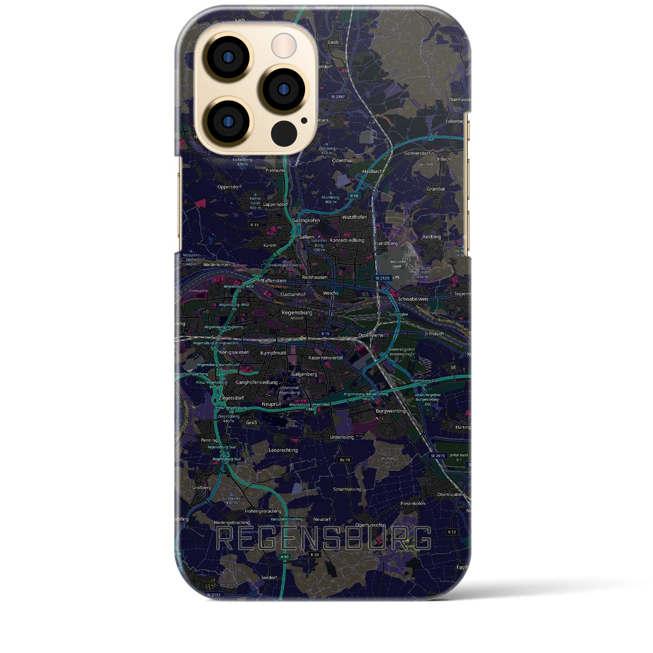 【レーゲンスブルク（ドイツ）】地図柄iPhoneケース（バックカバータイプ）